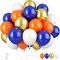 Blue and Orange Balloons, 35pcs Blue White Orange Balloons, Blue and Orange Confetti Balloons Orange and Blue Latex Balloons for Birthday Baby Shower Wedding Anniversary Graduation Party Decorations